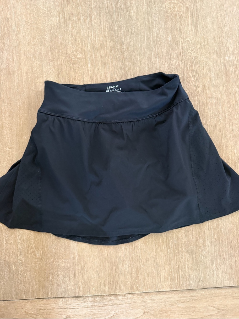 SPANX Black Athletic Skort Size Small High Rise Tennis Golf Pickleball Zip Pocke